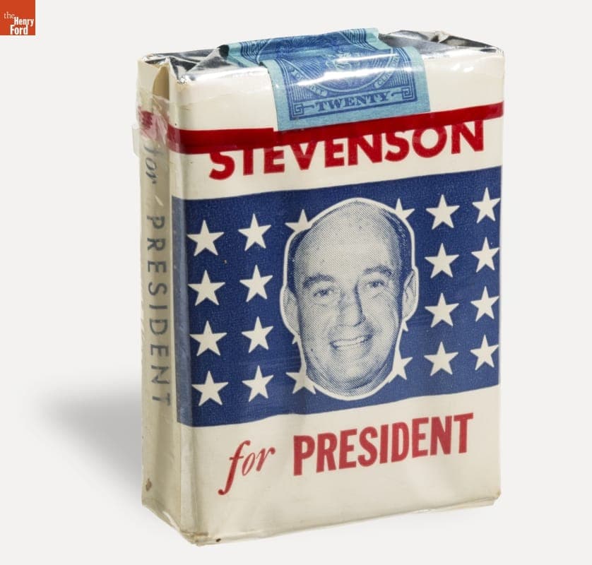 "Stevenson for President" Cigarette Package, 1952-1956