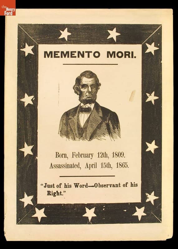 "Memento Mori," Woodcut Commemorating the Death of Abraham Lincoln, 1865