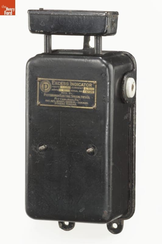 Pittsburgh Electric Specialties Excess Indicator, circa 1915