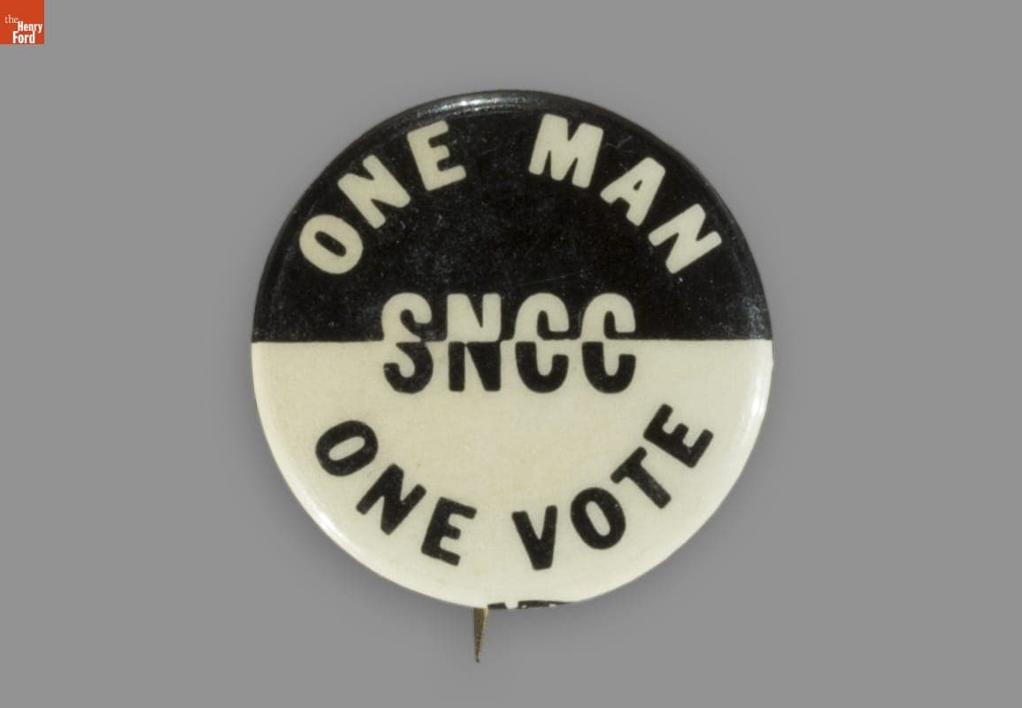 Button, "One Man SNCC One Vote," 1960-1967