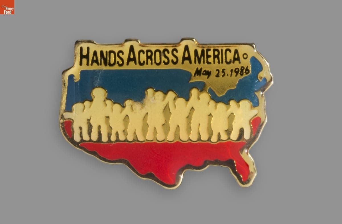 Pin, "Hands Across America," May 25, 1986