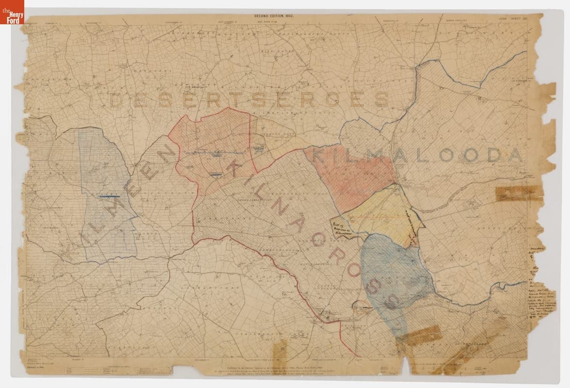 Map of the Area of County Cork, Ireland Where Henry Ford's Ancestors Once Lived