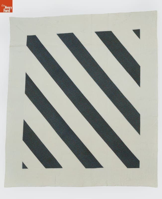 Straight Furrows Quilt, 1850-1860