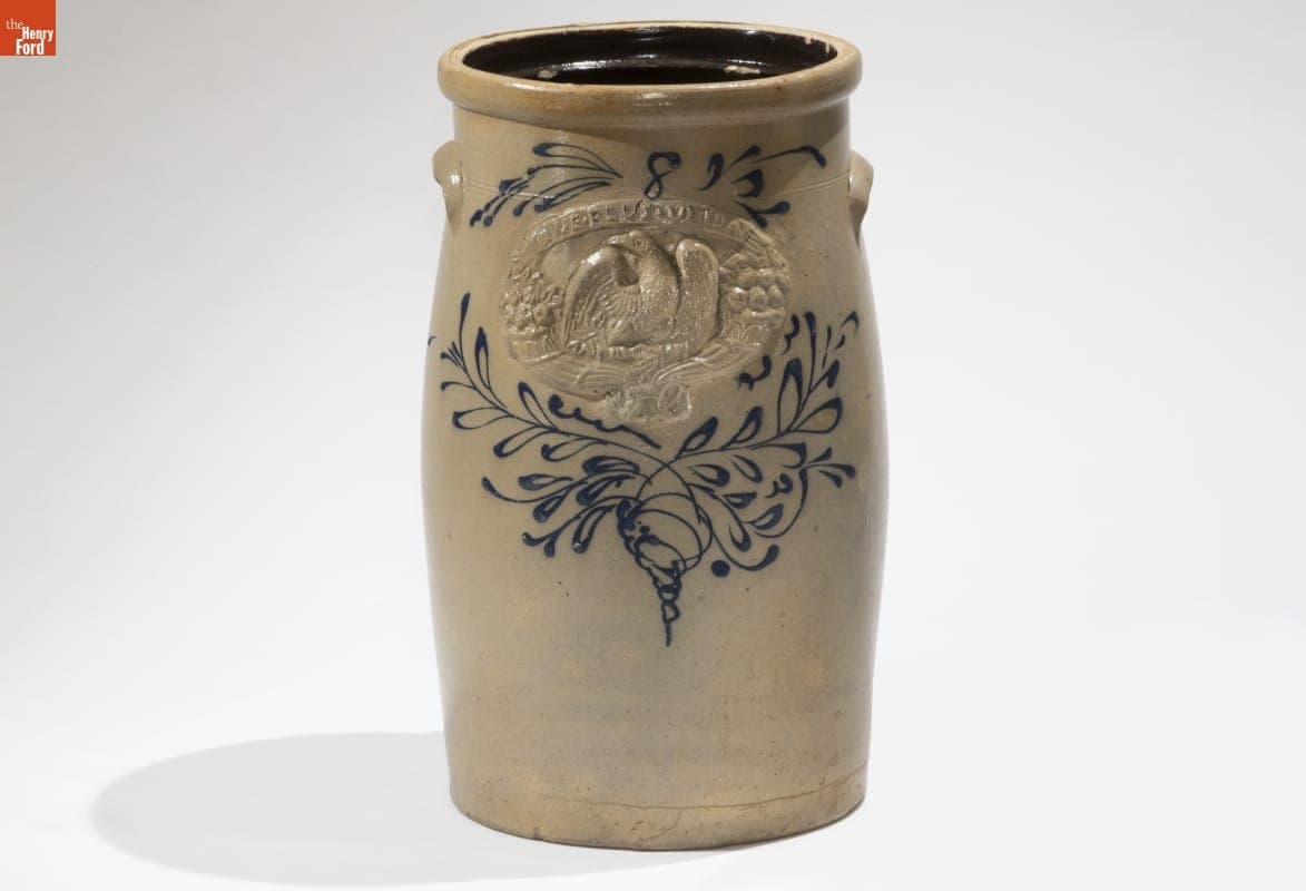 Eight Gallon Stoneware Churn, 1865-1880