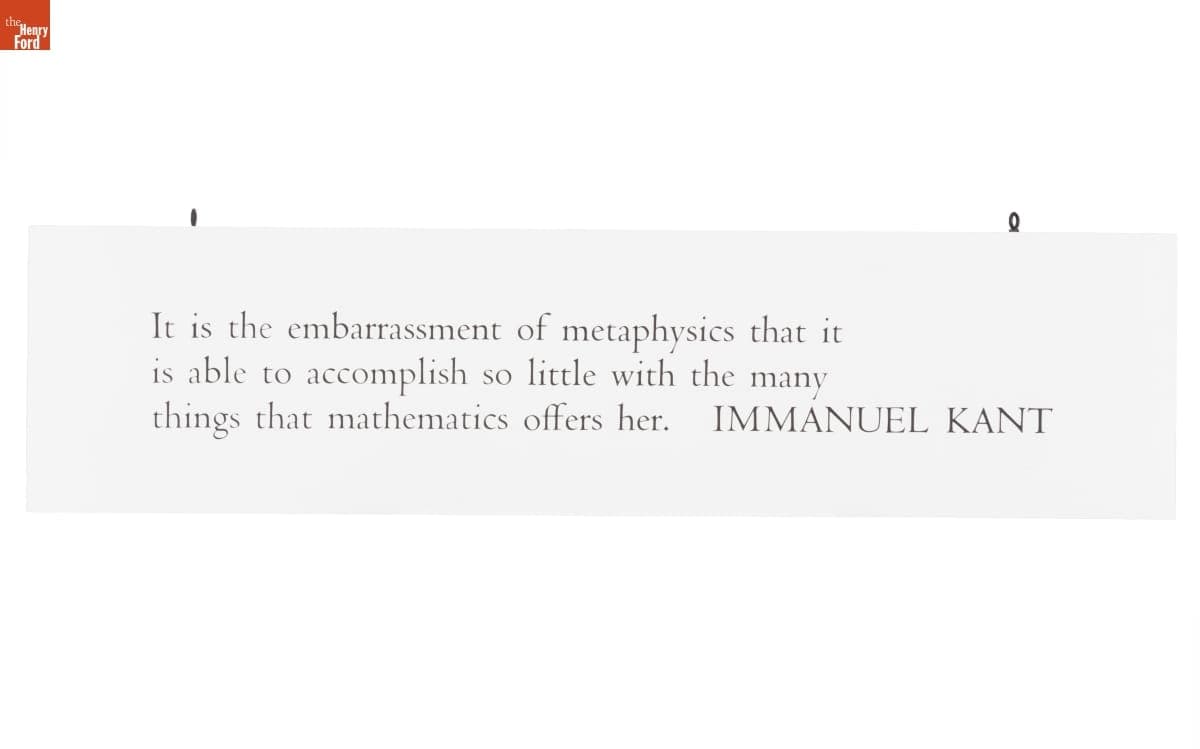 Quotation Sign from Mathematica: A World of Numbers and Beyond Exhibition, 1960-1961