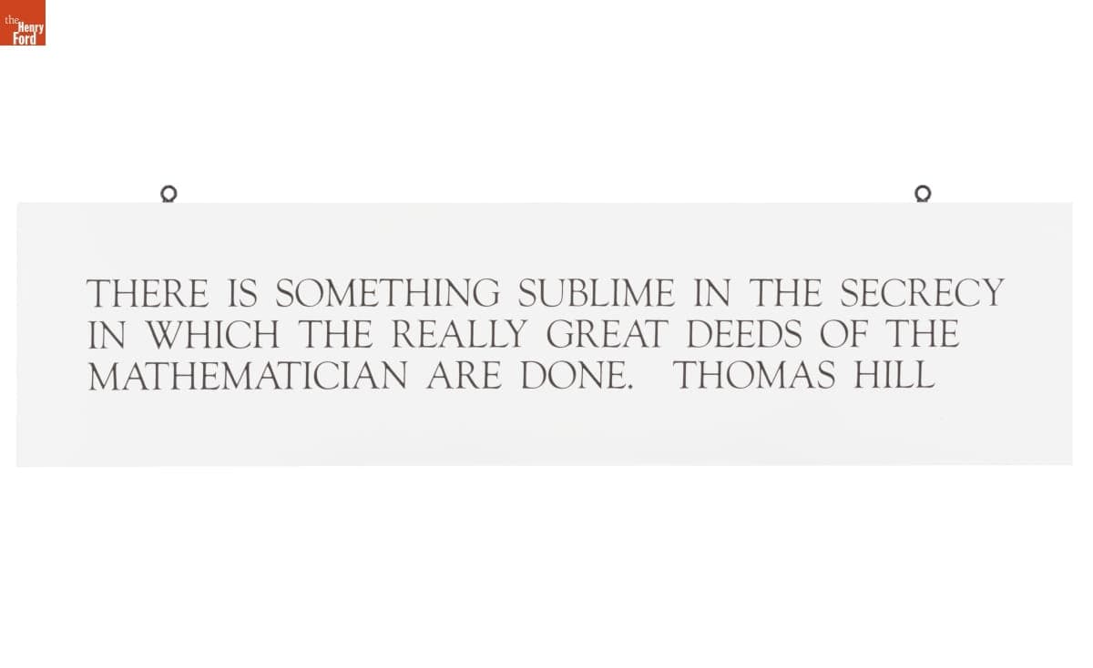 Quotation Sign from Mathematica: A World of Numbers and Beyond Exhibition, 1960-1961