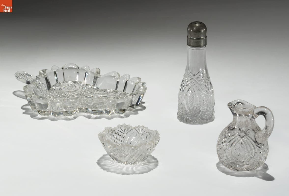 McKee Glass Company "Hickman" Toy Condiment Set, 1900-1930