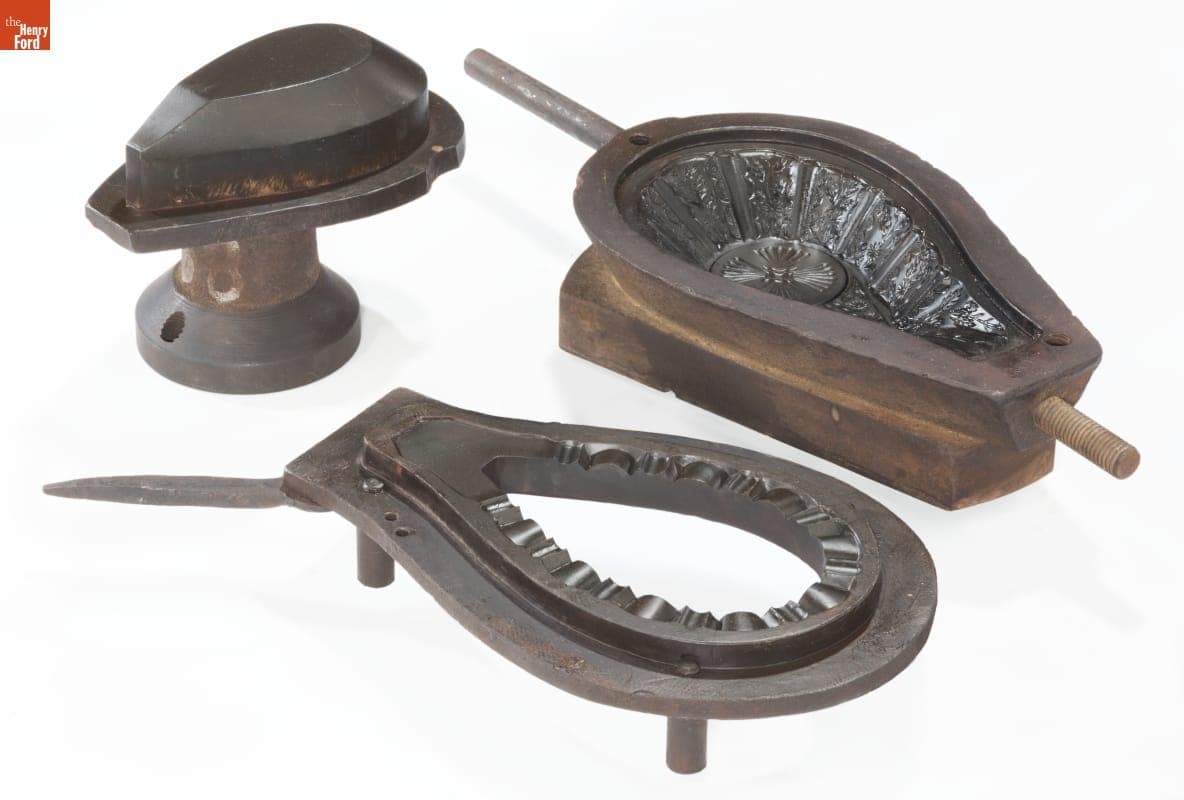 Pressed Glass Mold for a Dish, 1850-1910