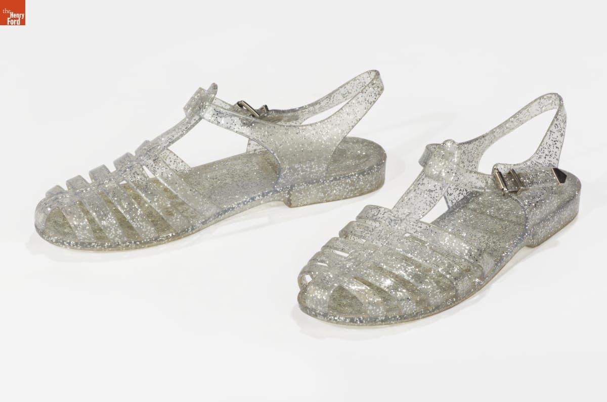 Glitter Jelly Sandals, circa 1990