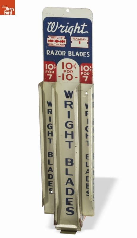 Wright Razor Blades Display, 1930-1940
