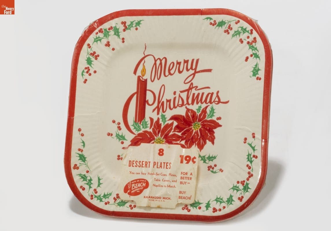 Christmas Dessert Plates, 1950-1960