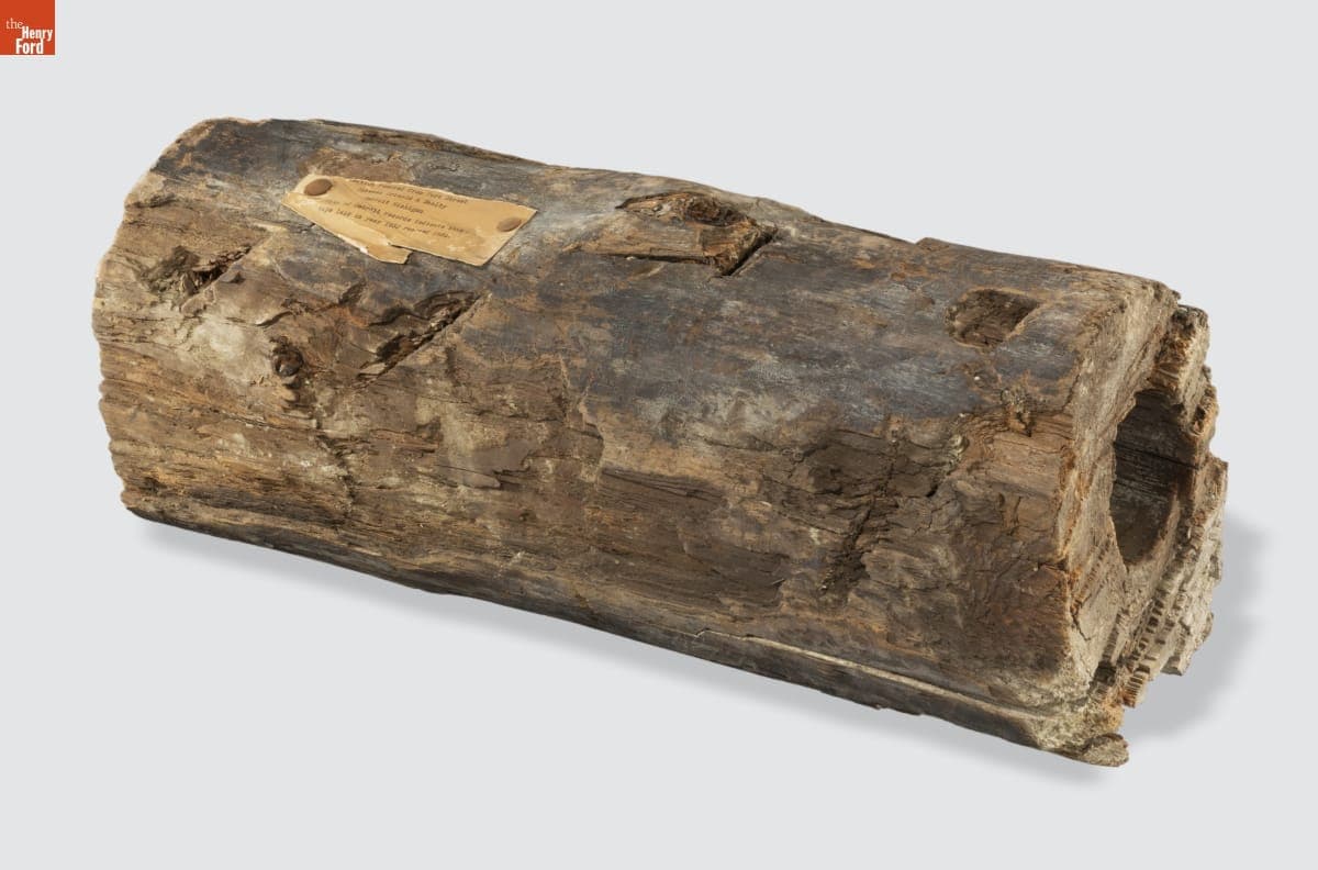 Section of Wood Water Pipe, Used in Detroit, 1829-1830