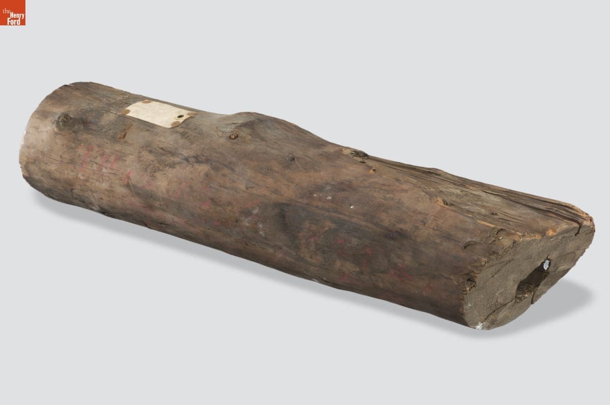 Section of Wood Water Pipe from Detroit, circa 1830