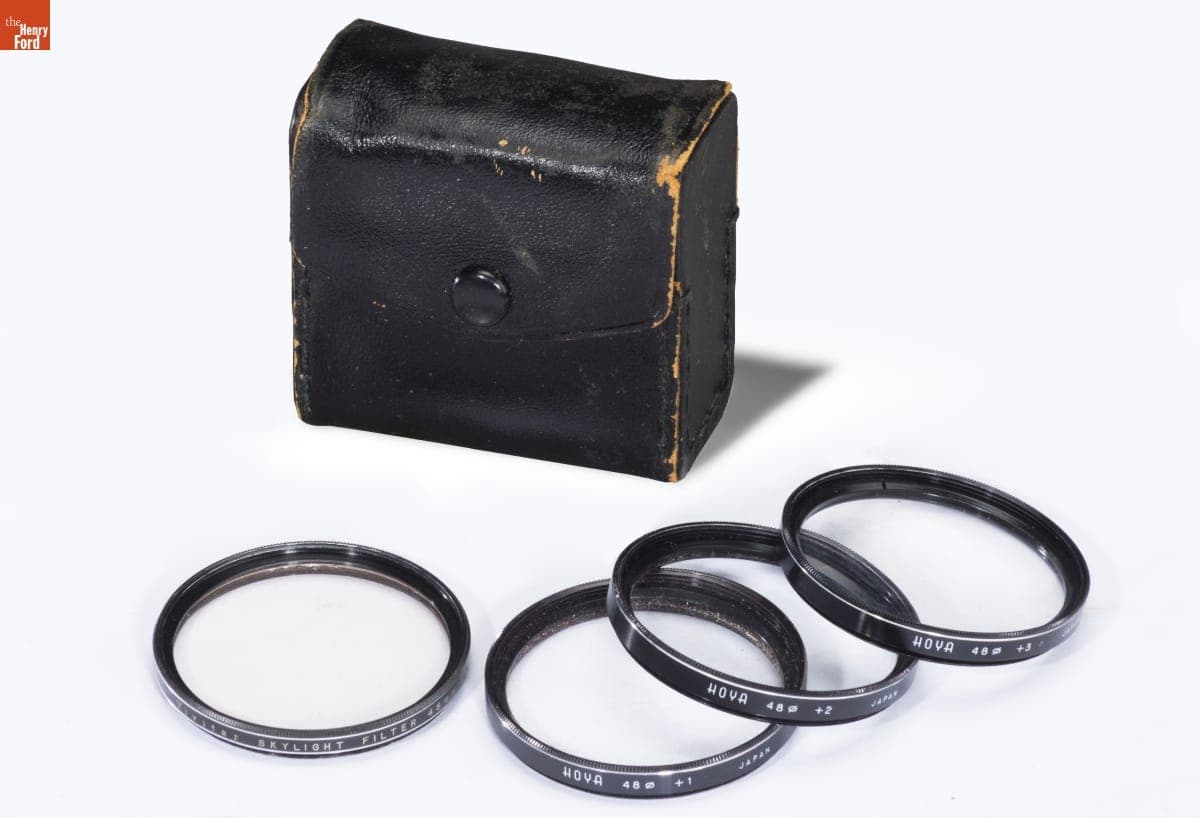 Camera Lens Case with Four Lenses, Used by John Margolies, circa 1971