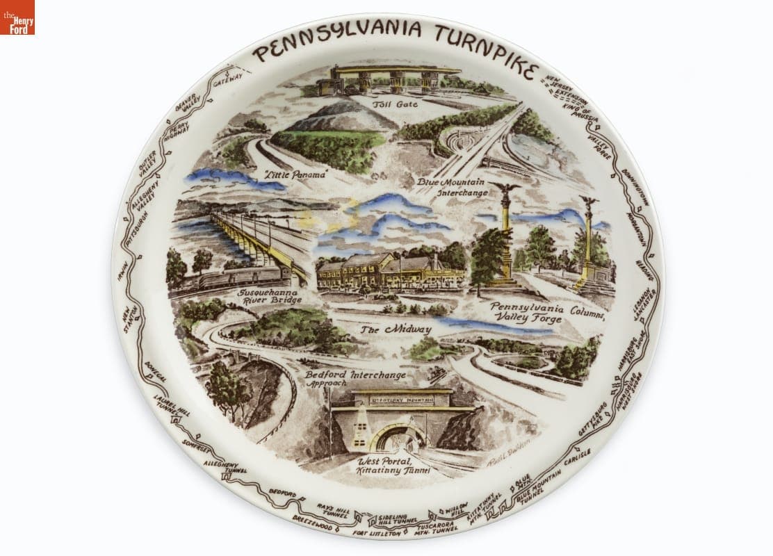 "Pennsylvania Turnpike" Souvenir Plate, 1946-1958