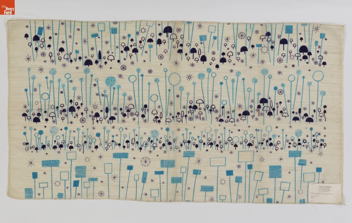 "Seedy Weeds" Fabric Swatch Designed by Ruth Adler Schnee, 1953