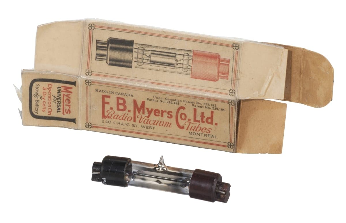 E.B. Myers Company Ltd. Vacuum Tube with Packaging, 1922-1928