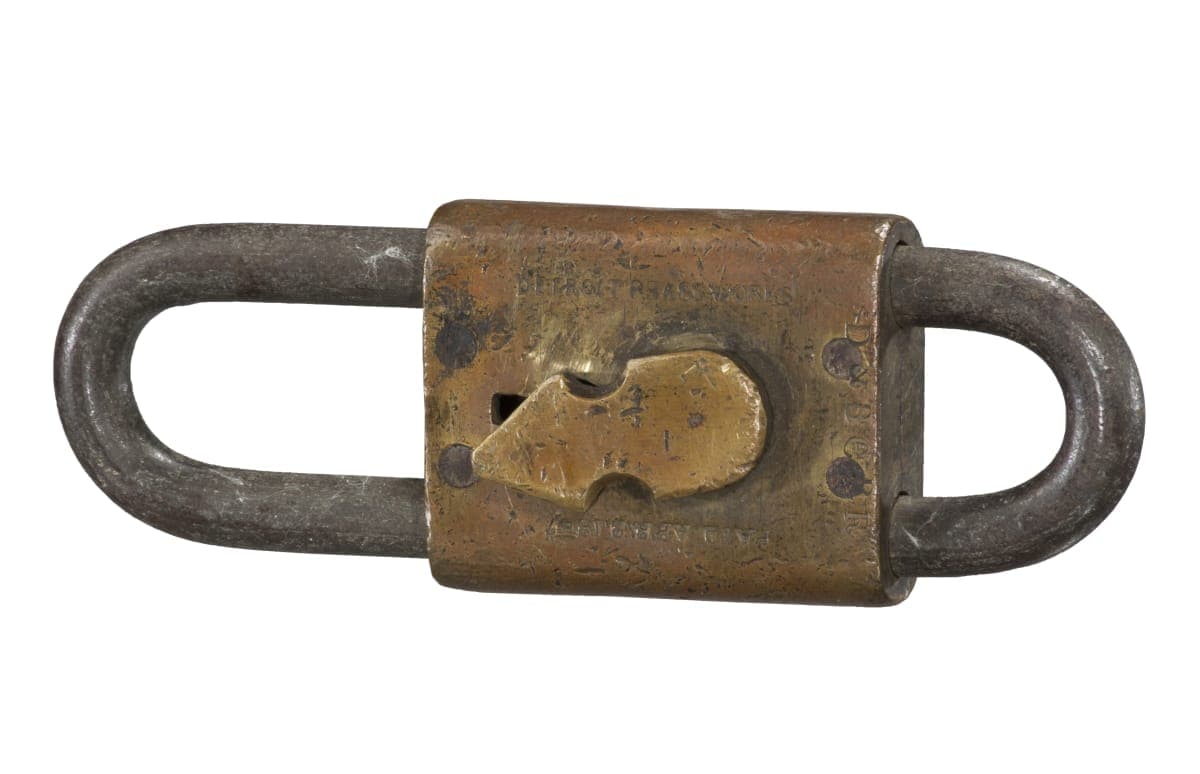 Detroit Brass Works Padlock Used by Detroit & Bay City Railroad, 1870-1875