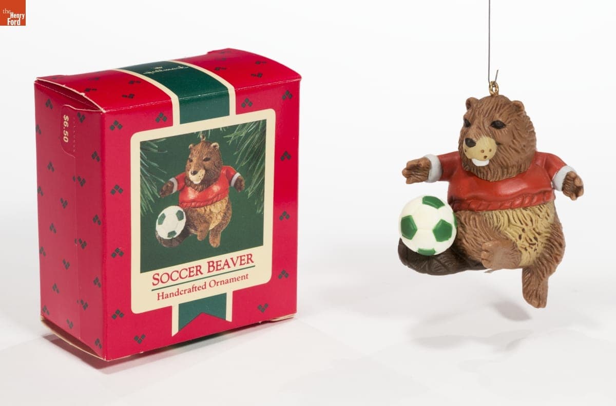 Hallmark "Soccer Beaver" Christmas Ornament, 1985