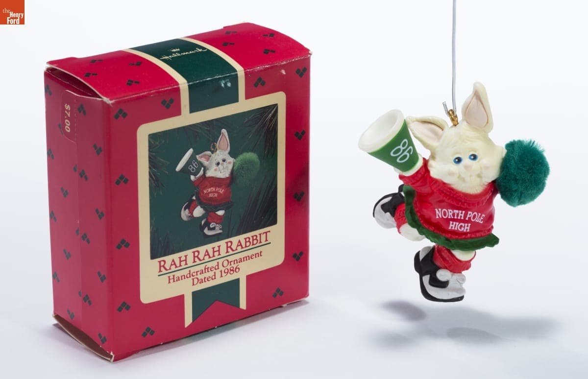 Hallmark "Rah Rah Rabbit" Christmas Ornament, 1986