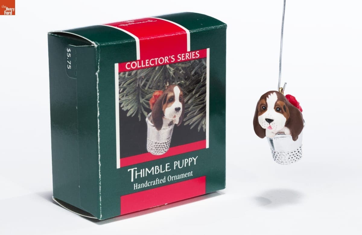Hallmark "Thimble Series: Thimble Puppy" Christmas Ornament, 1989