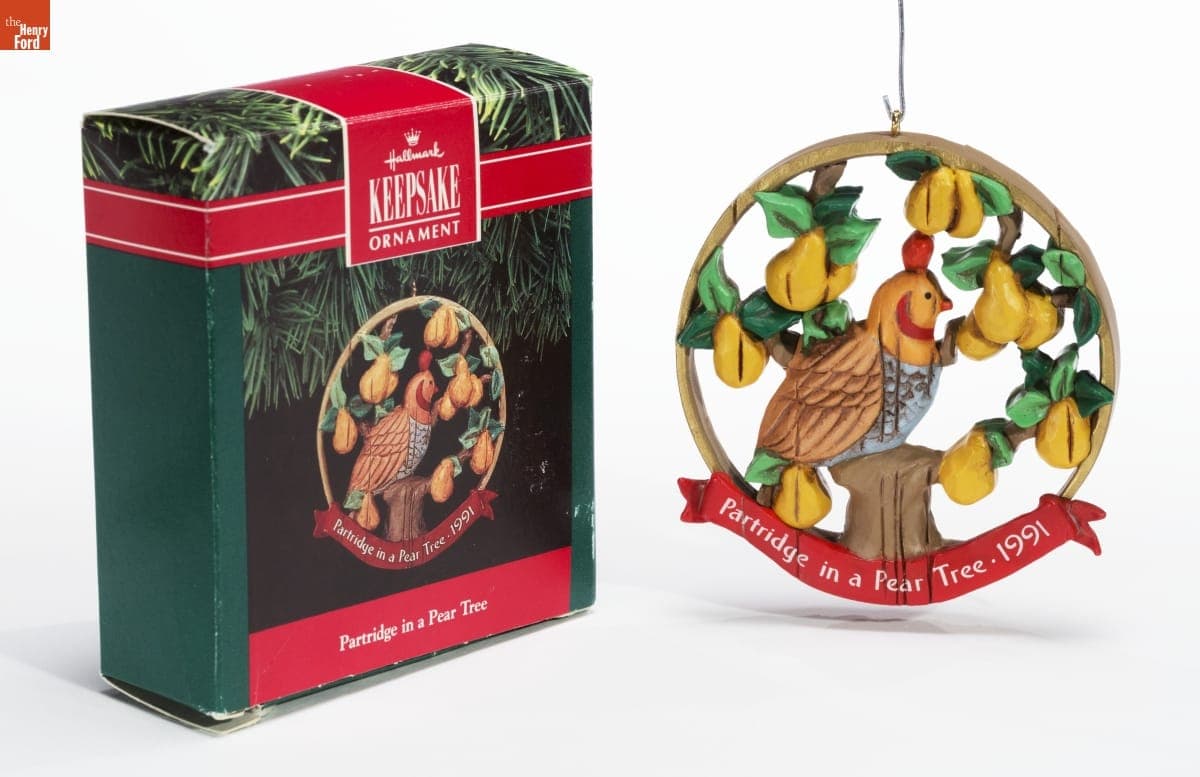 Hallmark "Partridge in a Pear Tree" Christmas Ornament, 1991