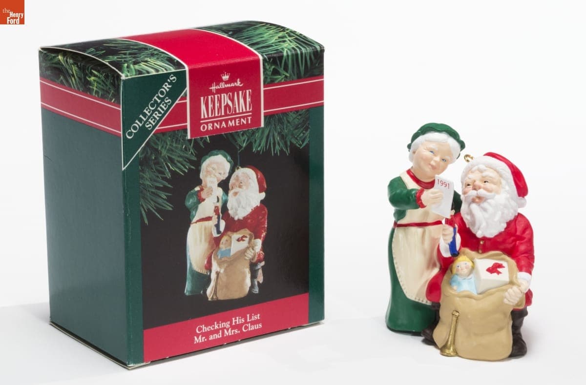 Hallmark "Mr. and Mrs. Claus Series: Checking His List" Christmas Ornament, 1991
