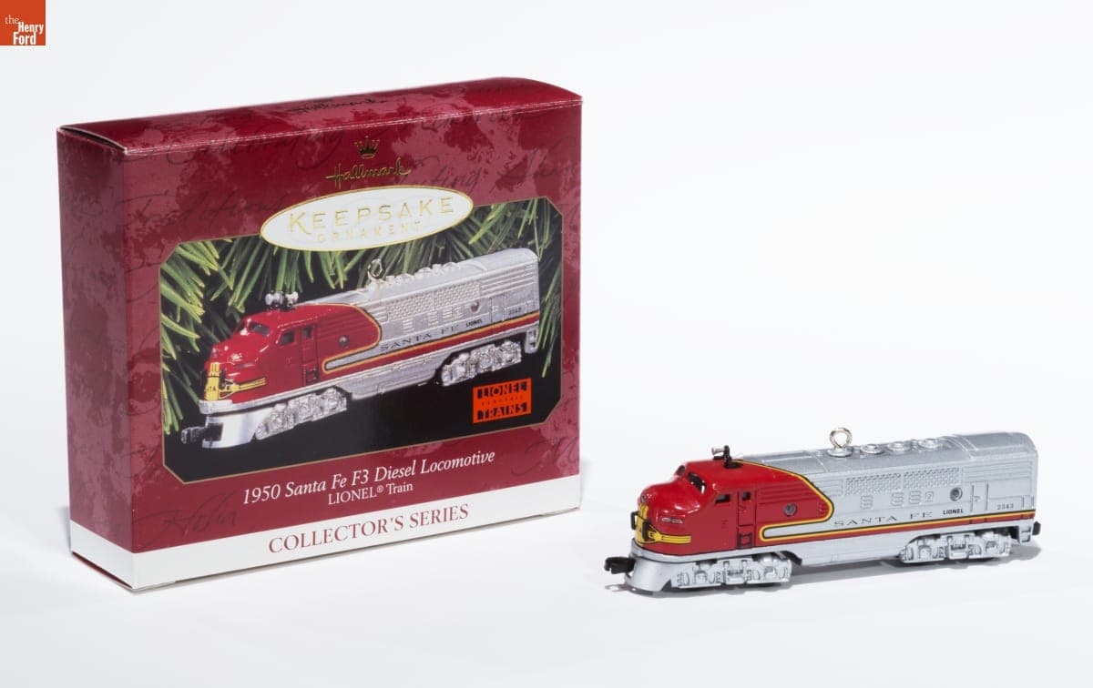 Hallmark "LIONEL Train Series: 1950 Santa Fe F3 Diesel Locomotive" Christmas Ornament, 1997