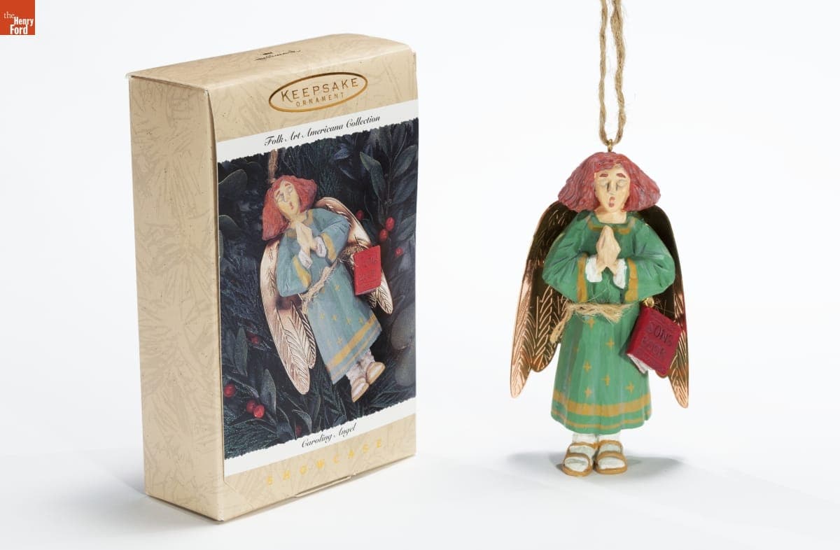 Hallmark "Folk Art Americana Collection: Caroling Angel" Christmas Ornament, 1996