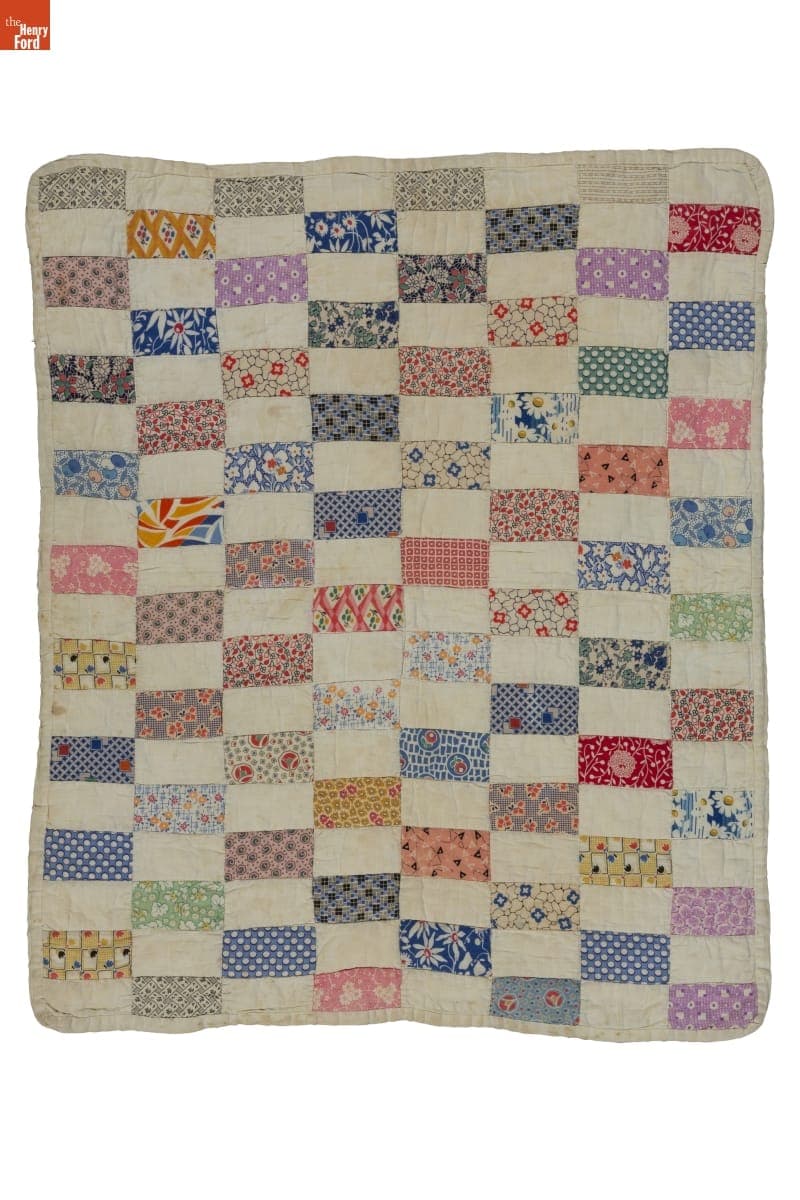 Rectangular One-Patch Doll Quilt, 1930-1940