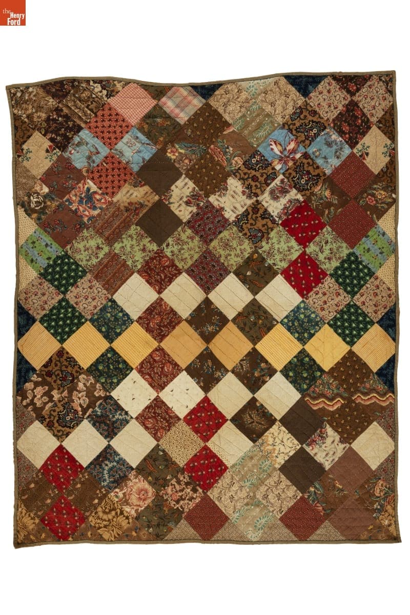 One-Patch Crib Quilt, 1830-1840
