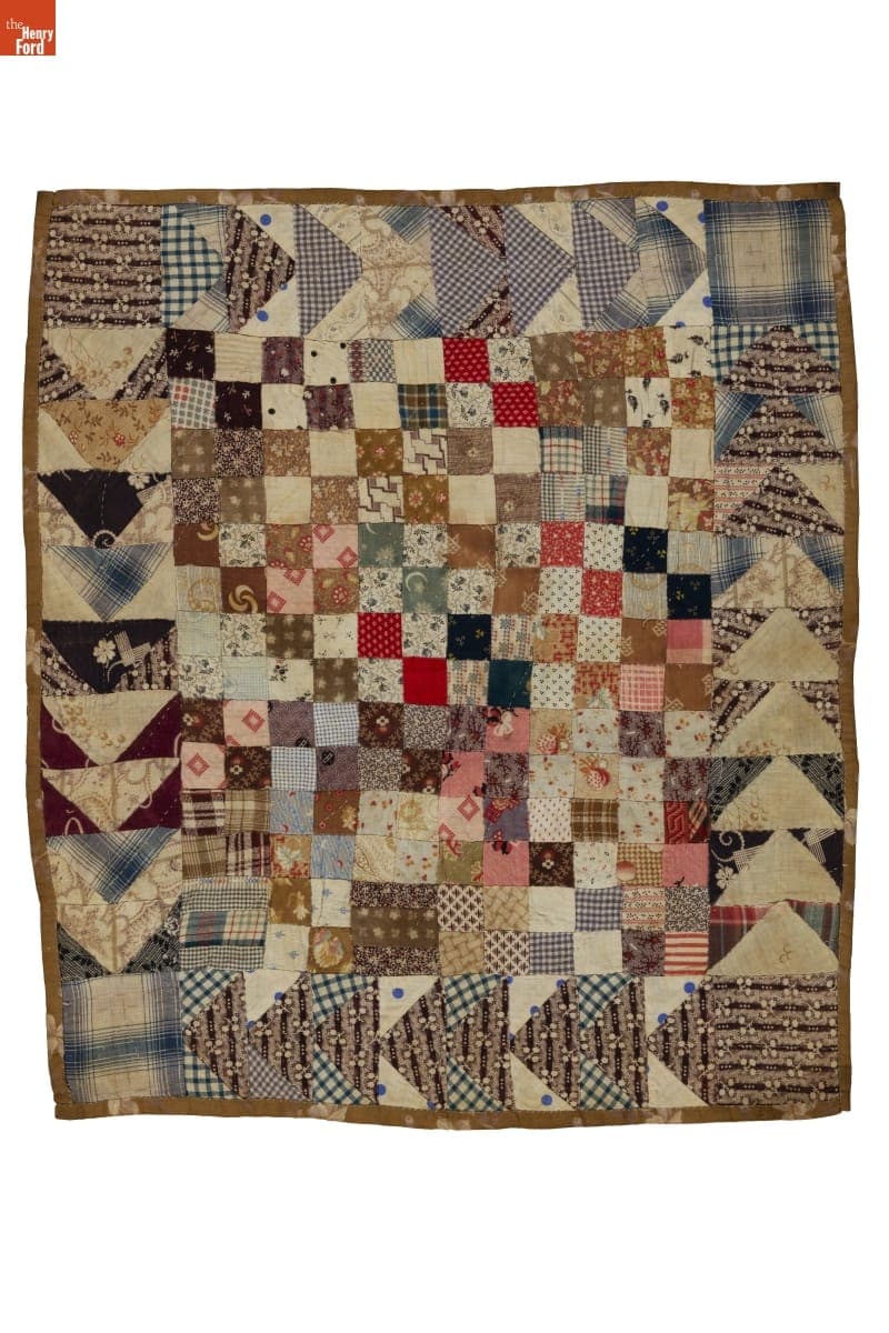 Nine-Patch and Flying Geese Doll Quilt, circa 1870