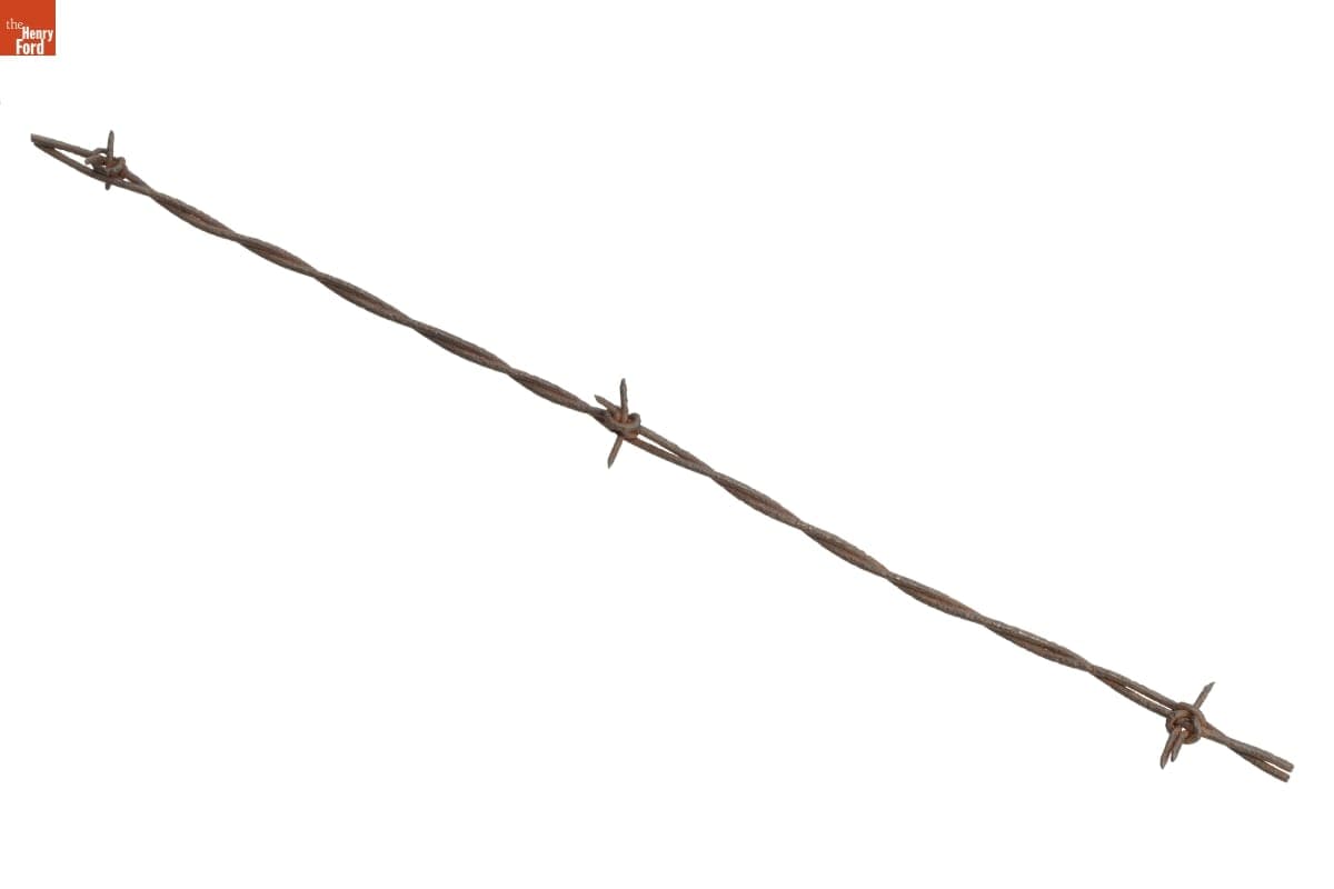 Wilkes' Two-Staple (On One Line of Two-Line Wire) Barbed Wire, Patented 1879