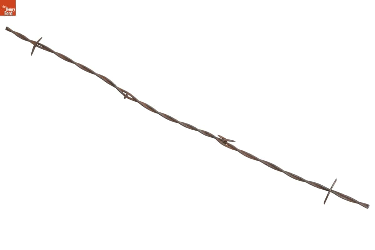 Kelly's "Thorny Fence"  With Staple Barb Barbed Wire, Patented 1868