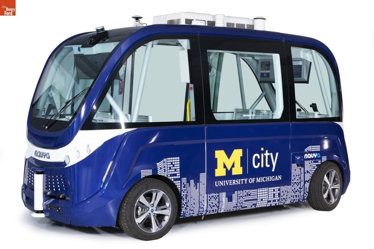 Navya Autonom, Driverless Shuttle Bus, Used on the University of Michigan's North Campus and Mcity Test Facility, 2017