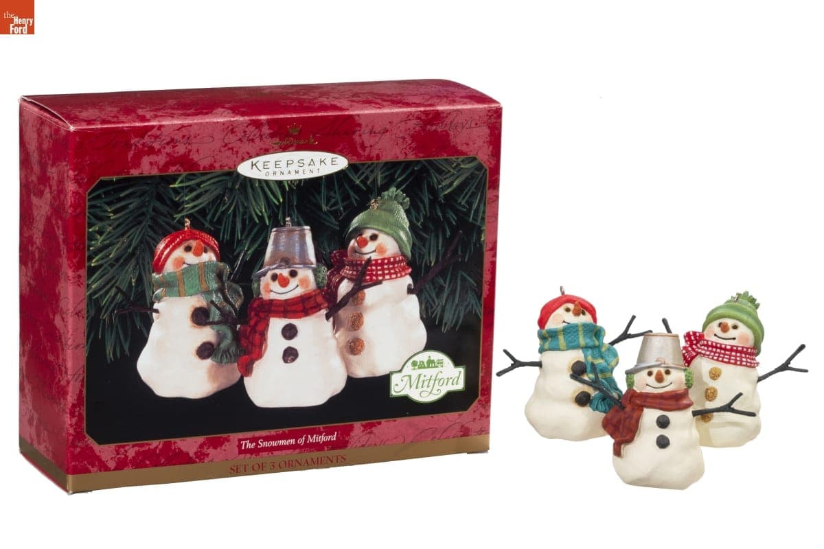 Hallmark "The Snowmen of Mitford" Christmas Ornaments, 1999