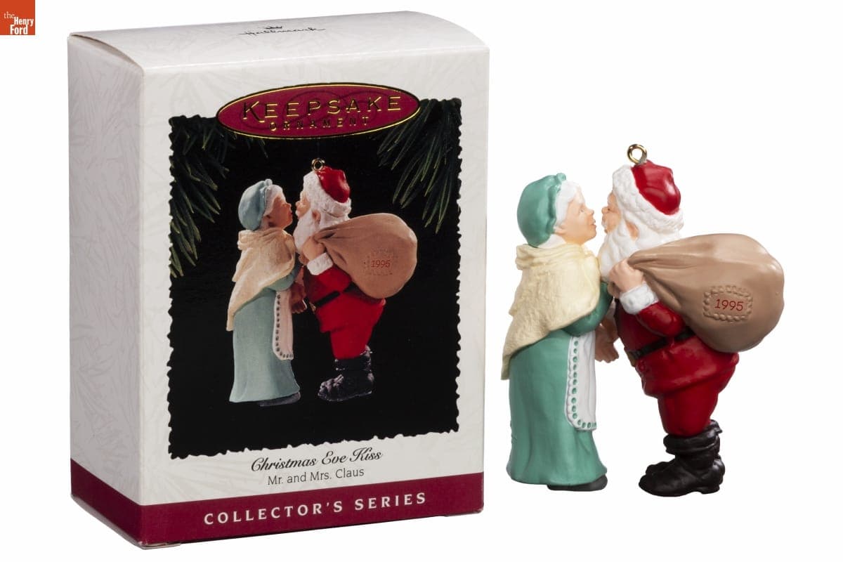 Hallmark "Mr. and Mrs. Claus Series: Christmas Eve Kiss" Christmas Ornament, 1995