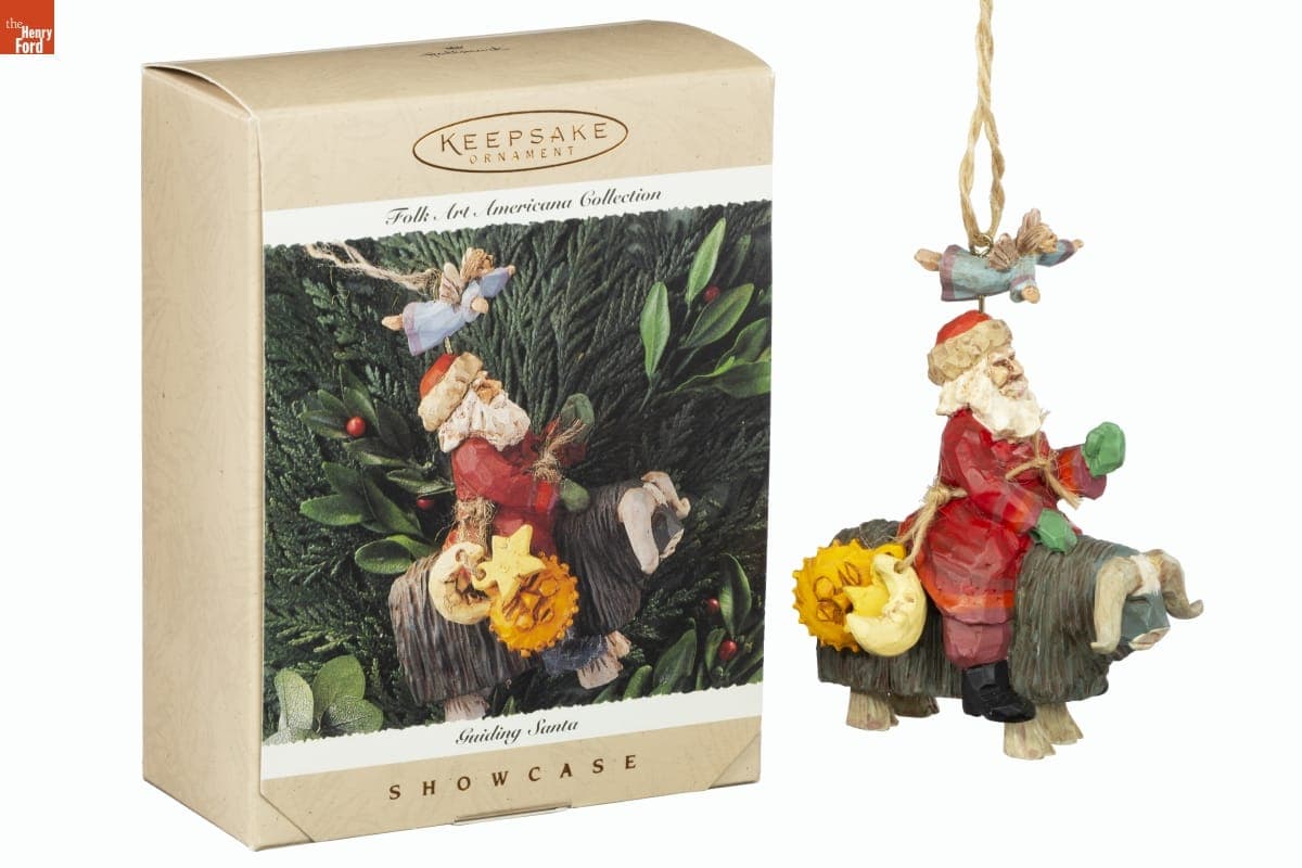 Hallmark "Folk Art Americana Collection: Guiding Santa" Christmas Ornament, 1995