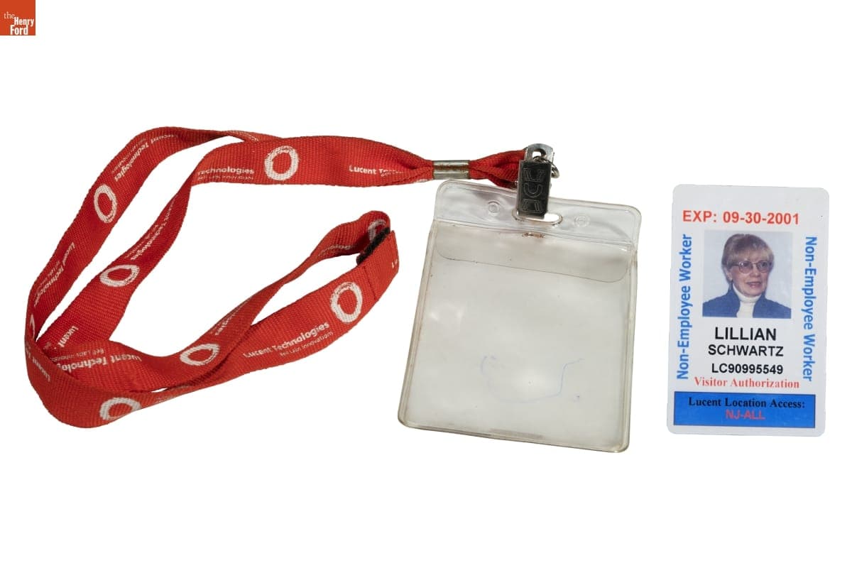 Lucent Technologies Identification Badge, Worn By Lillian F. Schwartz, 2000