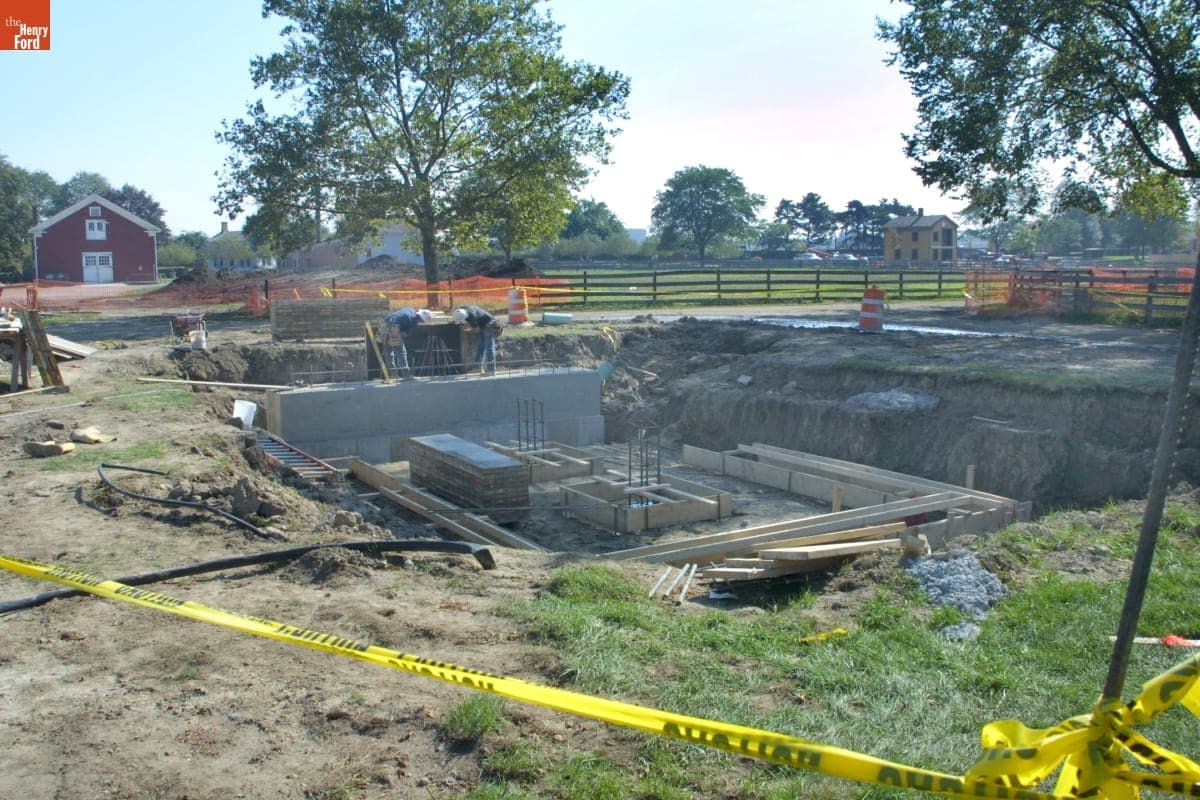 Loranger Gristmill Relocation Site during the Greenfield Village Restoration Project, October 2002