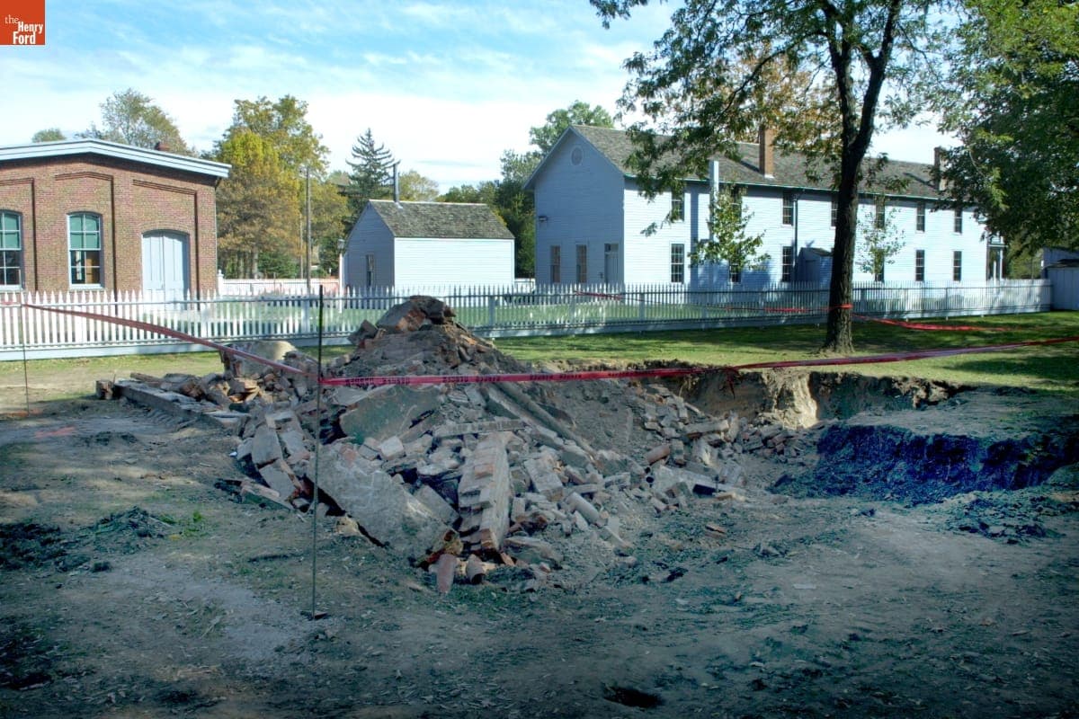 Thomas Alva Edison Statue Relocation Site, Greenfield Village Restoration Project, October 2002