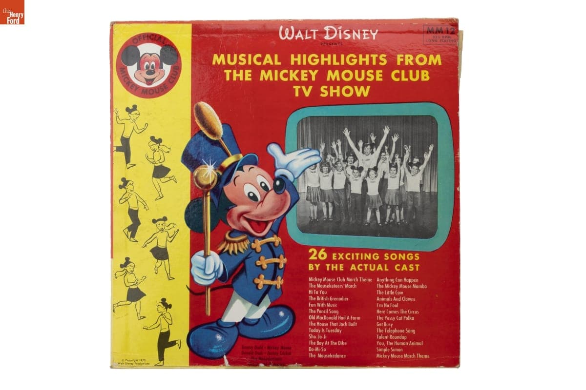 "Walt Disney Presents: Musical Highlights from the Mickey Mouse Club TV Show" Record, 1955