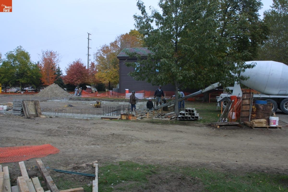 Lodge at Christie & Main Construction Site during the Greenfield Village Restoration Project, October 2002