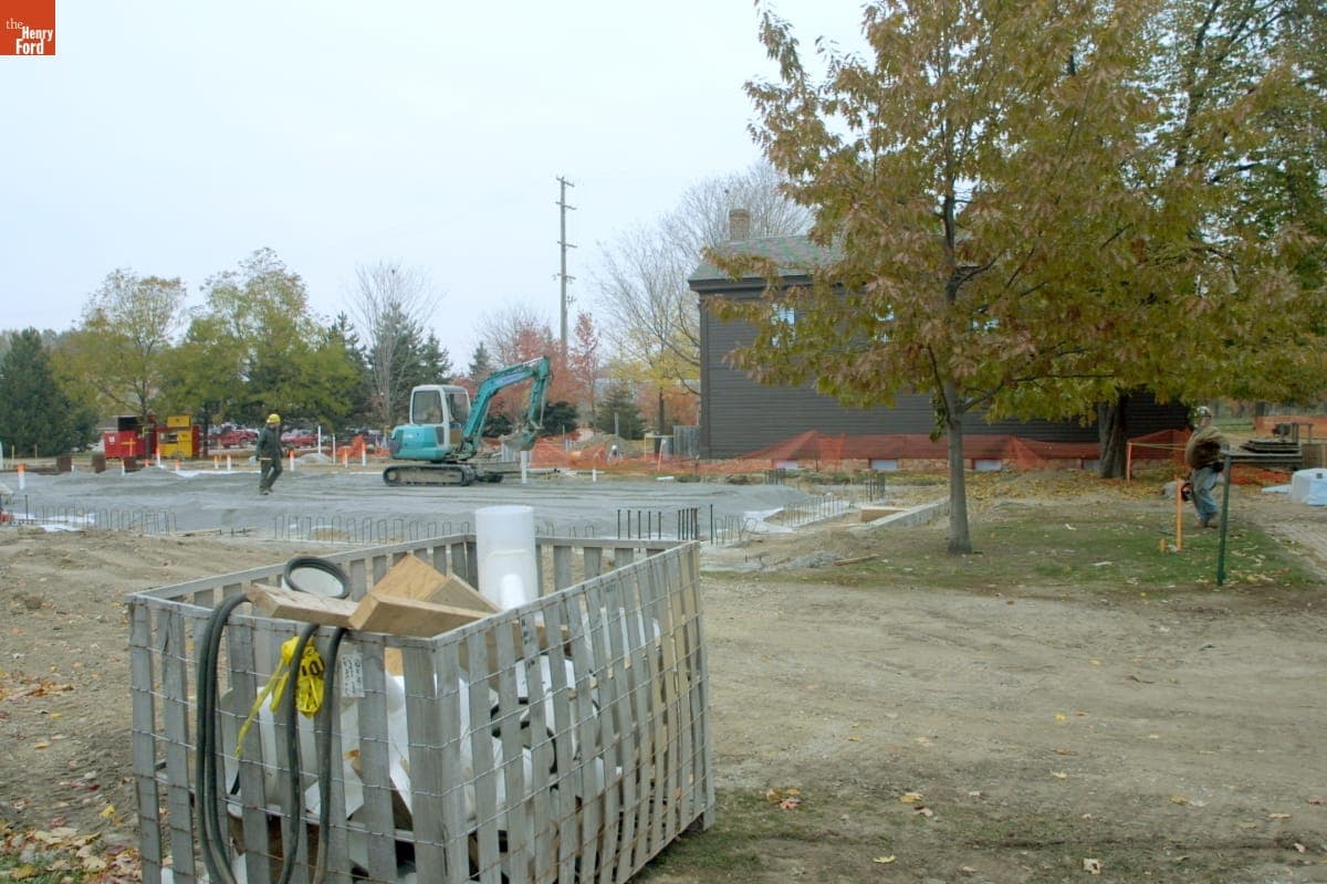 Lodge at Christie & Main Construction Site, Greenfield Village Restoration Project, November 2002