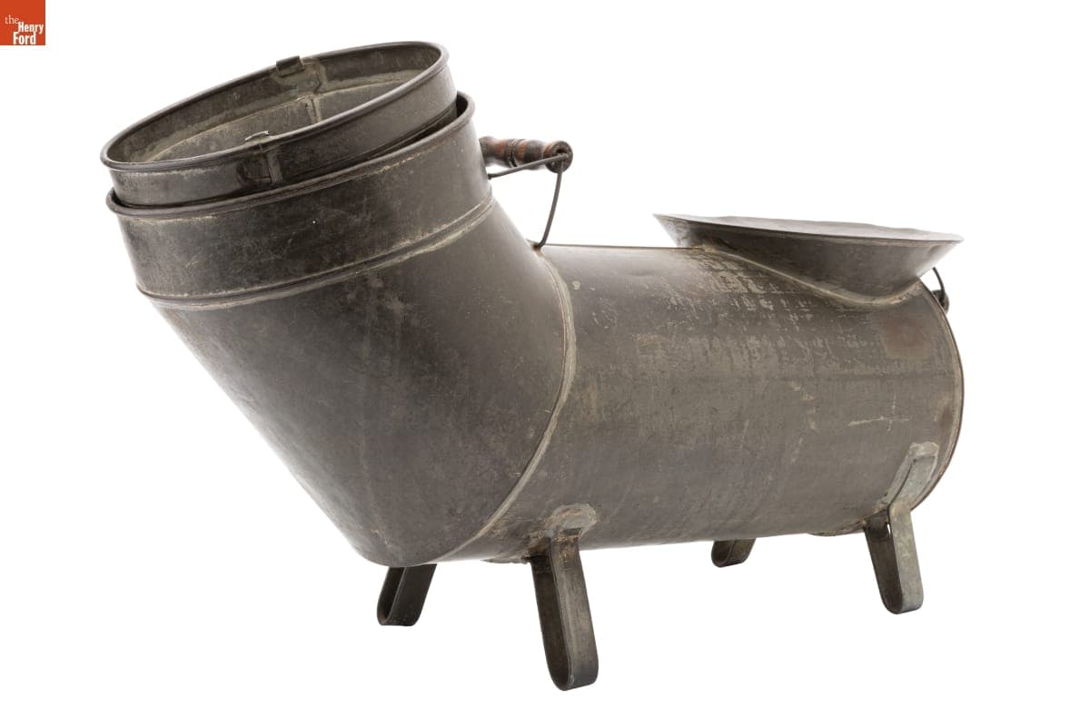 Milking Pail with Seat and Strainer, circa 1860