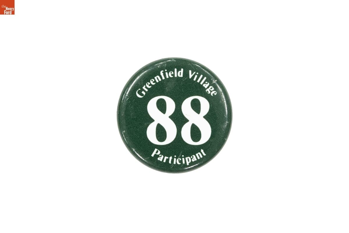 Greenfield Village Muzzle Loaders Festival Participant Button, 1988