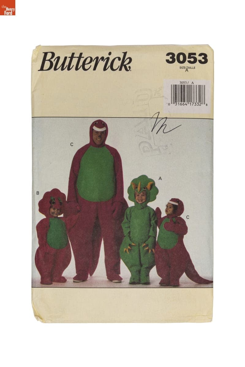 Butterick 3053, Adult and Child Dinosaur Costume Pattern, Used by Emily Nietering, 1993