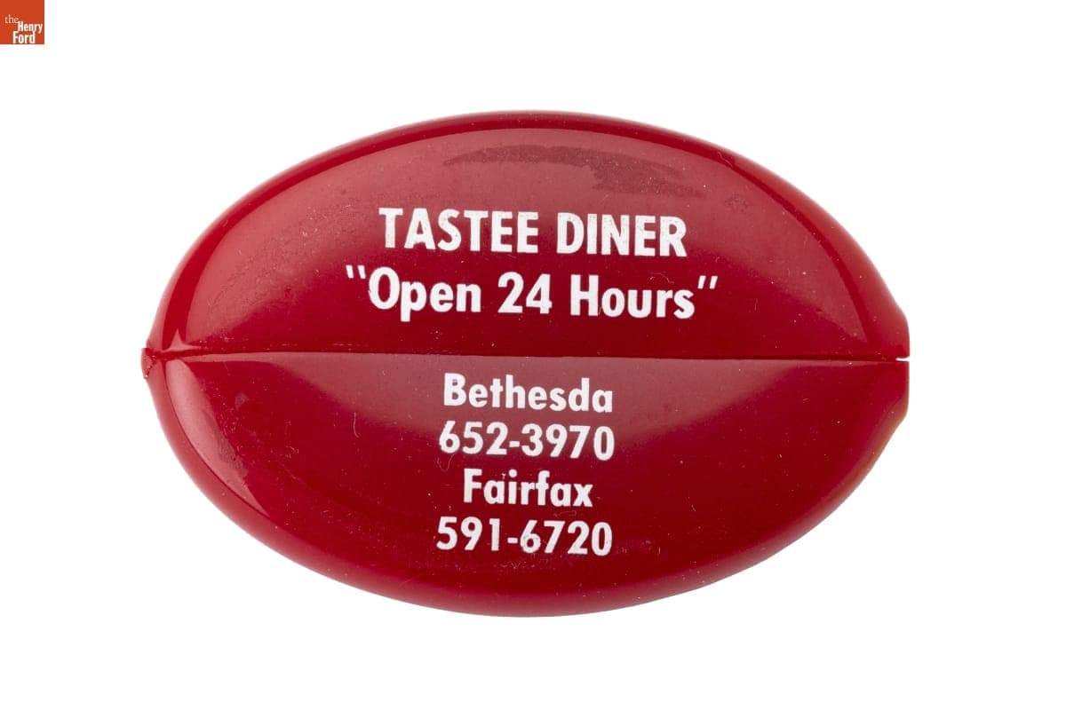 Change Holder Advertising the Tastee Diner Chain, 1970-1979