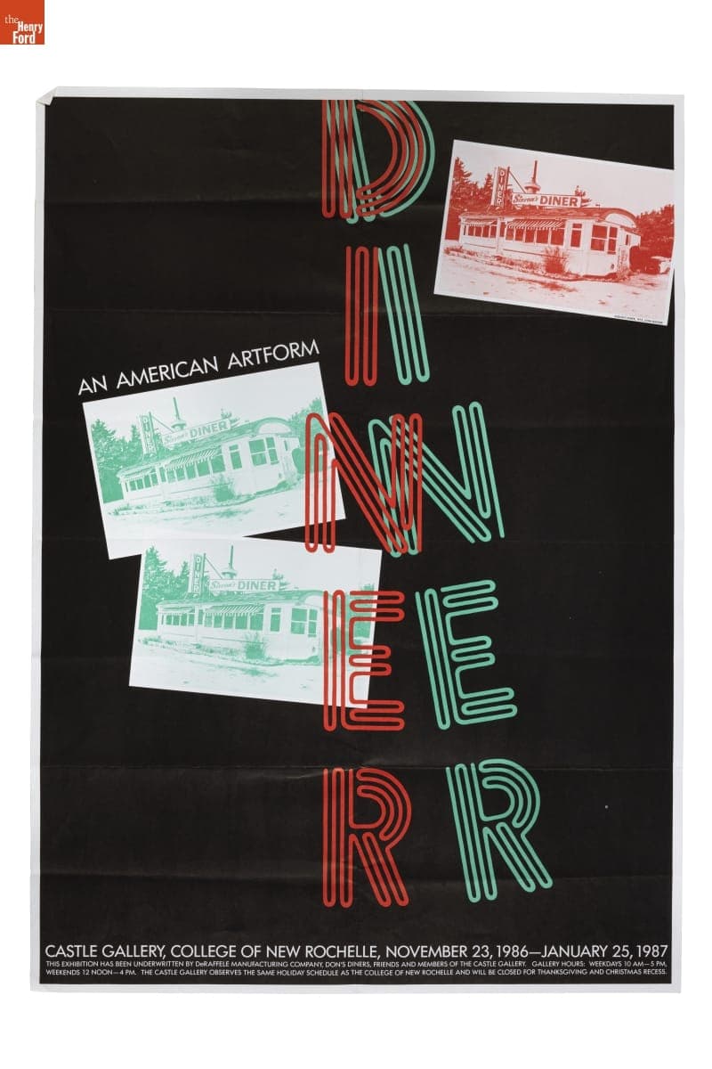 "Diner: An American Artform," Castle Gallery, College of New Rochelle Advertising Poster, 1986-1987