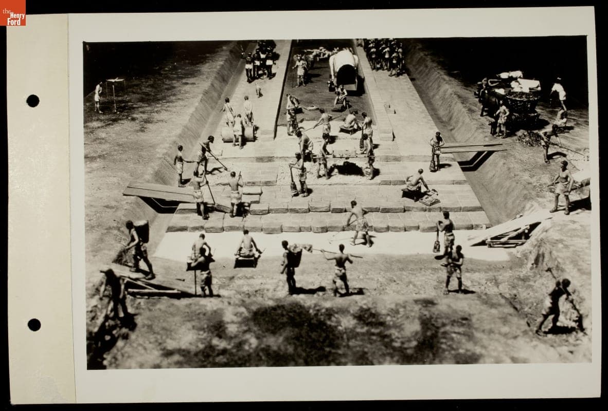 Model of Ancient Stone Road Construction Process, 1935